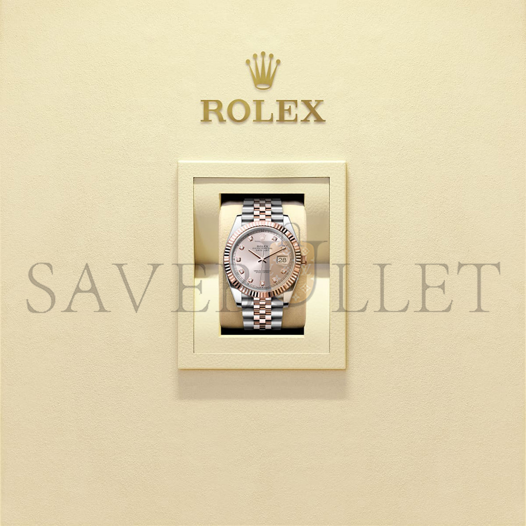 R*l*x datejust 41 oyster, 41 mm, oystersteel and everose gold watch 126331-0008