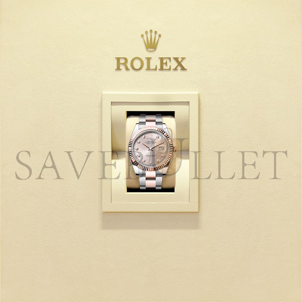 R*l*x datejust 41 oyster, 41 mm, oystersteel and everose gold watch 126331-0007