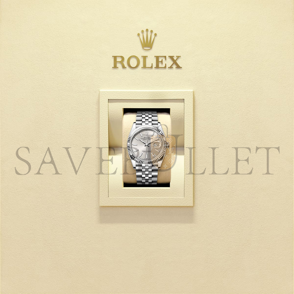 R*l*x datejust 36 oyster, 36 mm, oystersteel and white gold watch 126234-0013