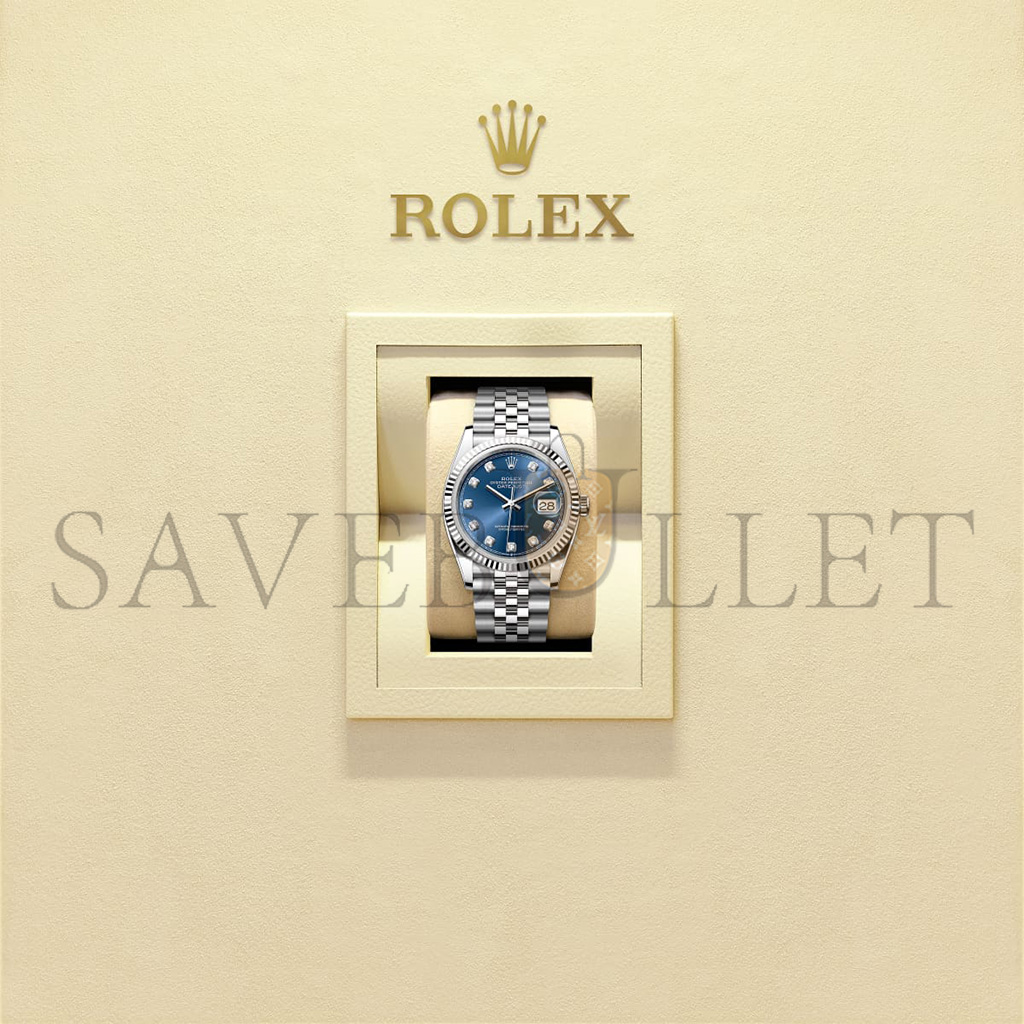 R*l*x datejust 36 oyster, 36 mm, oystersteel and white gold watch 126234-0037