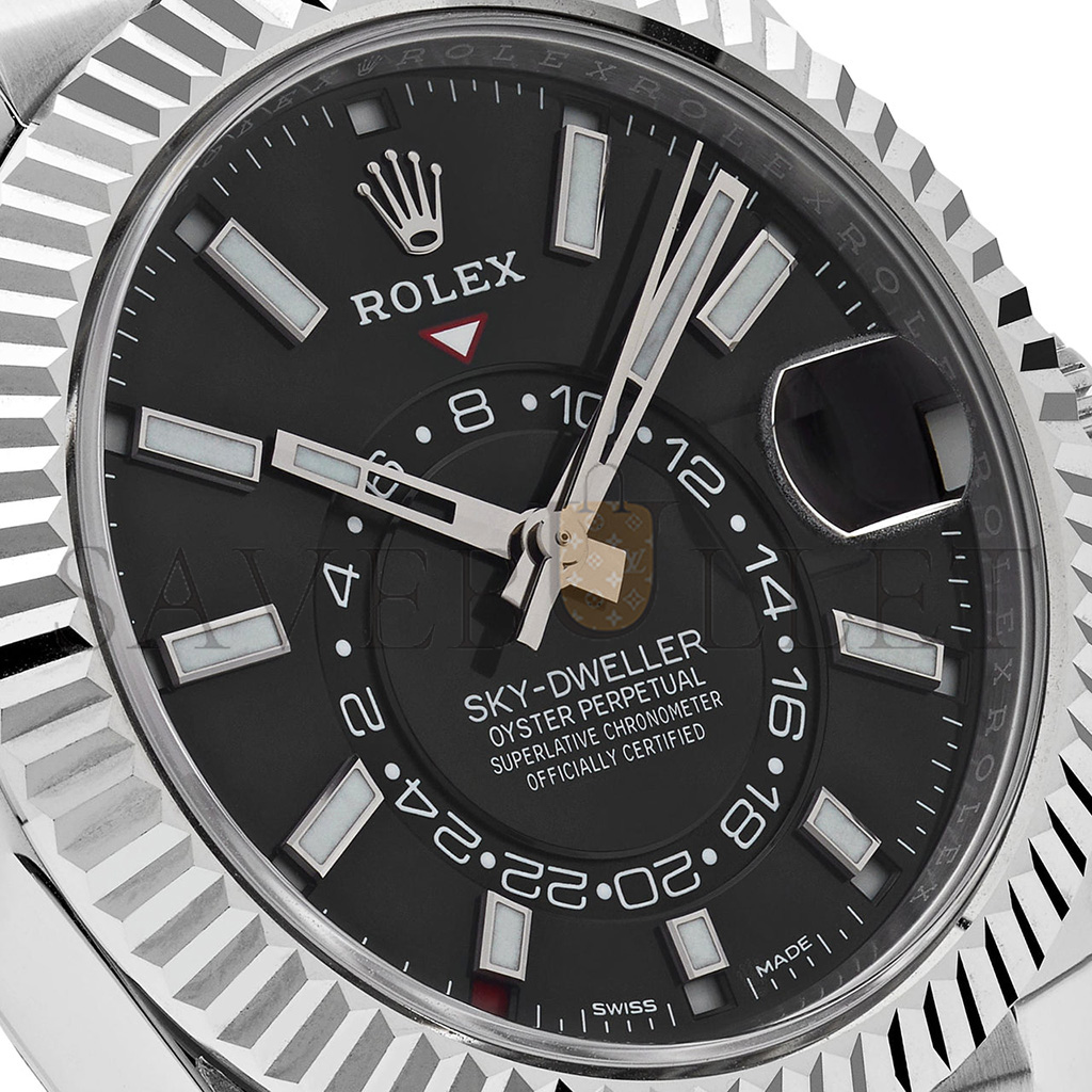 R*l*x sky-dweller stainless steel black dial jubilee watch 326934