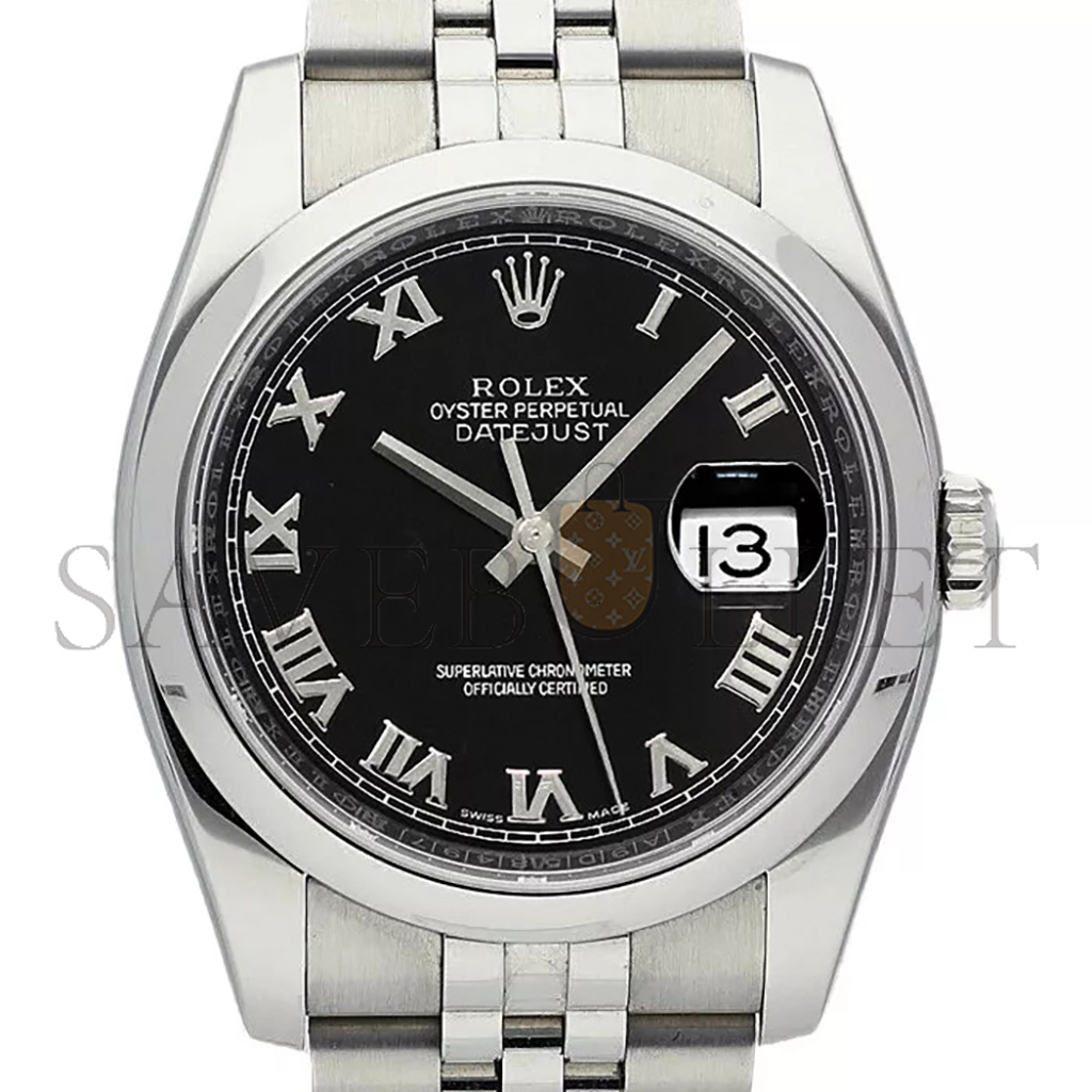 r*l*x datejust black dial stainless steel jubilee bracelet auT0matic watch 116200