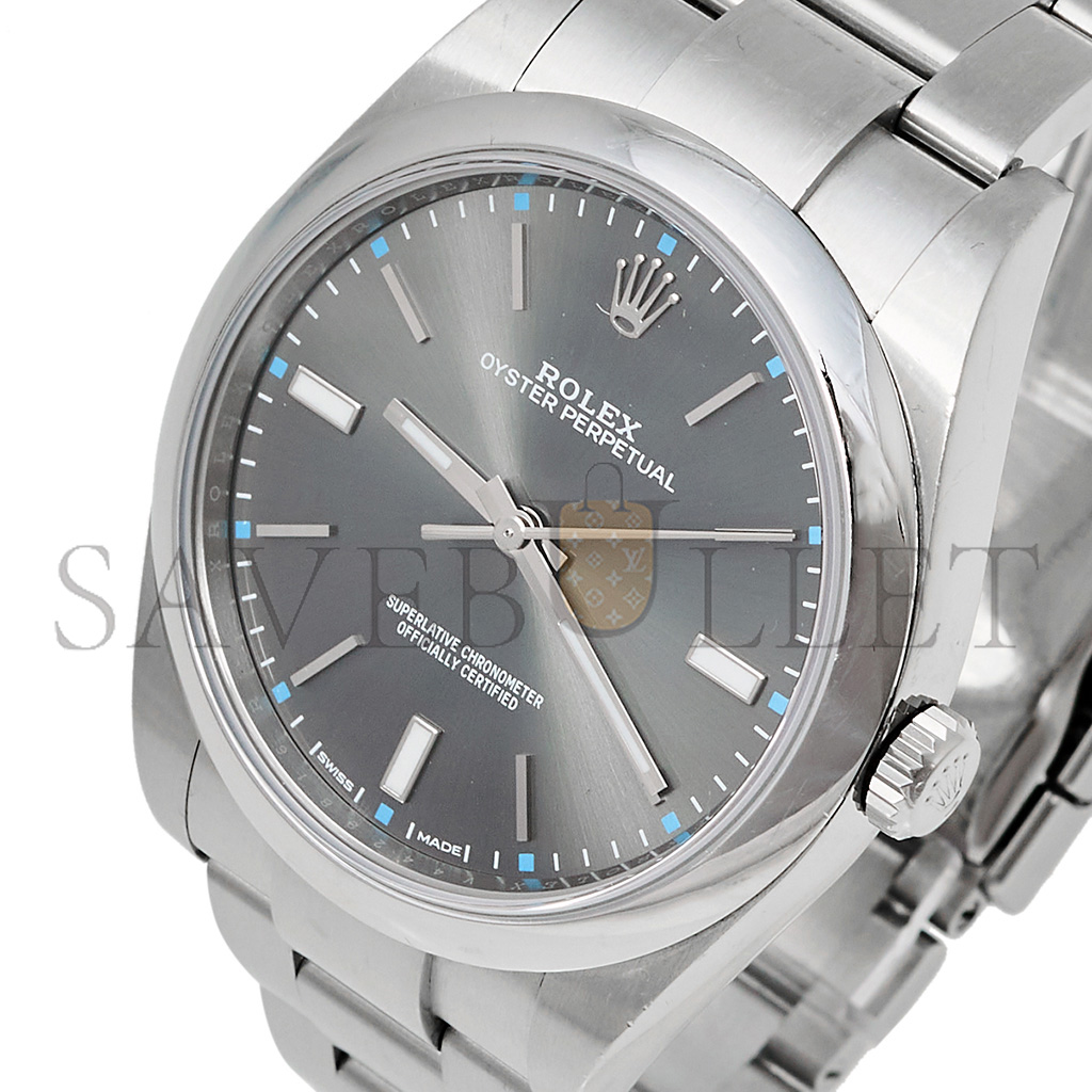 r*l*x oyster perpetual grey stainless steel auT0matic 39 mm watch 114300-0001