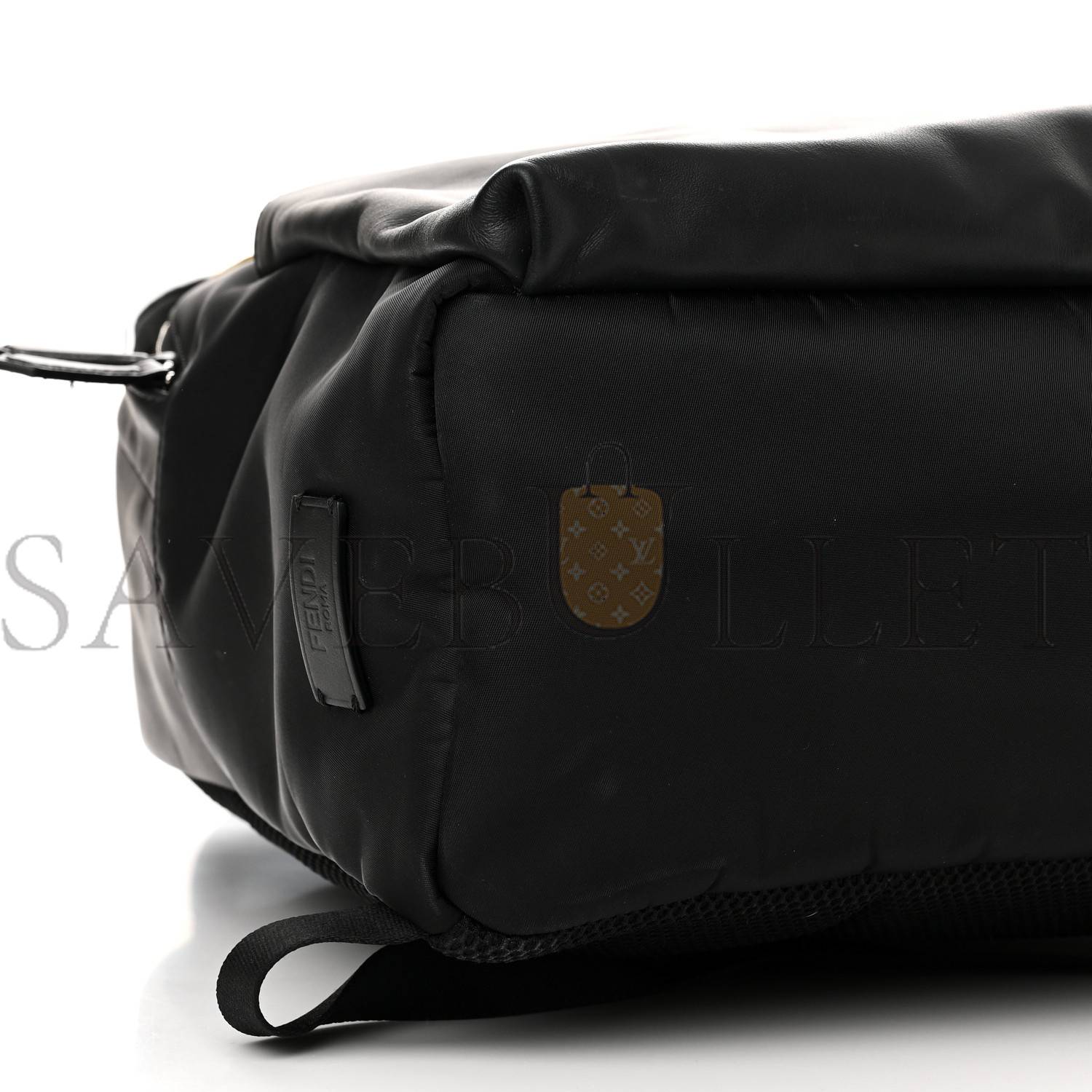 f**di nylon vitello liberty vitello D01ce monster eyes rounded backpack black sunflower (39*33*14cm)