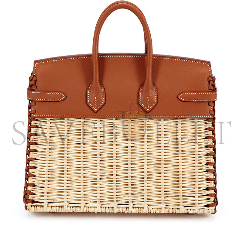 H**me5 master gold swift and osier wicker picnic birkin 25 palladium hardware 3691524 (25*20*13cm)