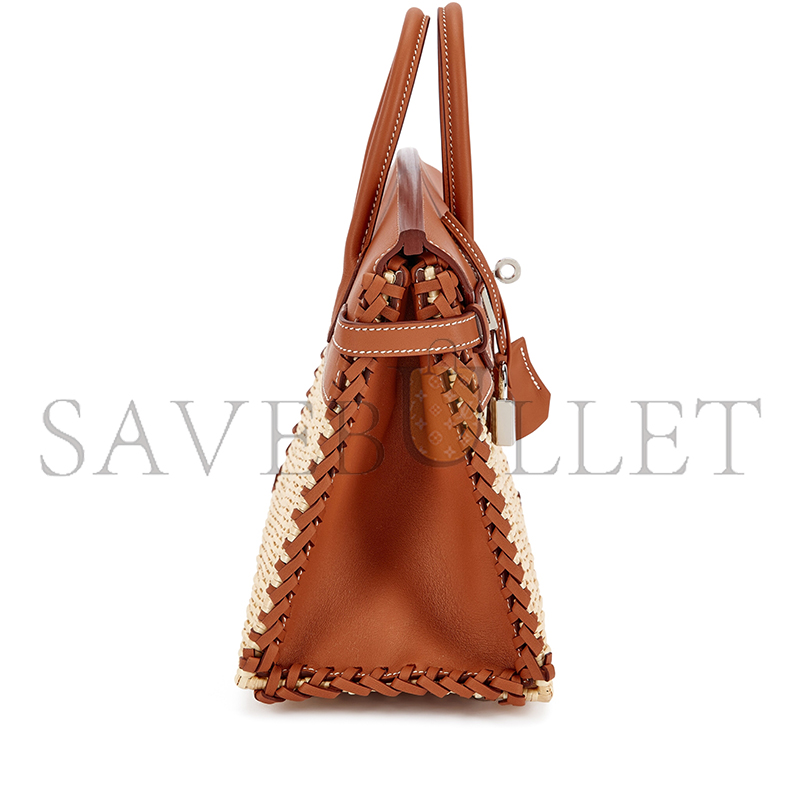 H**me5 master gold swift and osier wicker picnic birkin 25 palladium hardware 3691524 (25*20*13cm)