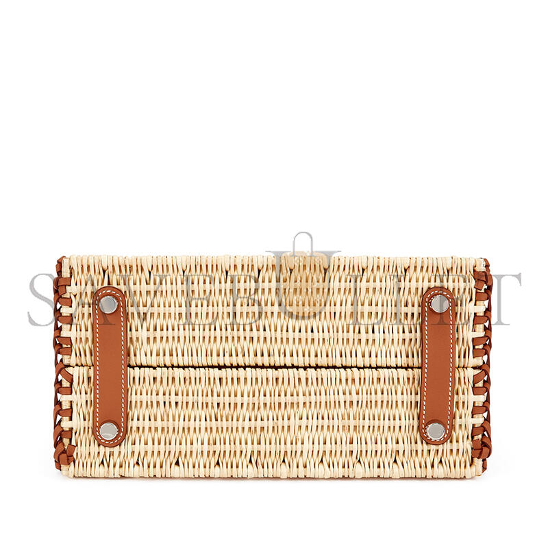 H**me5 master gold swift and osier wicker picnic birkin 25 palladium hardware 3691524 (25*20*13cm)