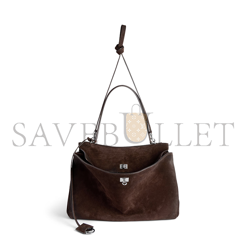 Ba1en*iaga rodeo handbag large in light espresso 7897442ab4g2308 (39.8*29.9*12.9cm)