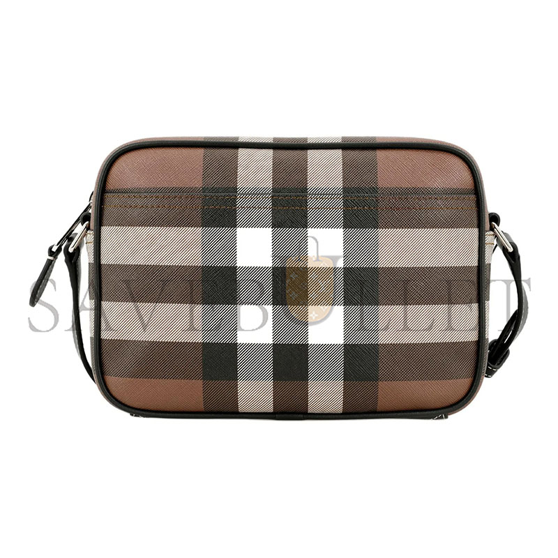 Bv*b*rry check-print crossbody bag in brown 80491451 (22.5*14.5*8.2cm)