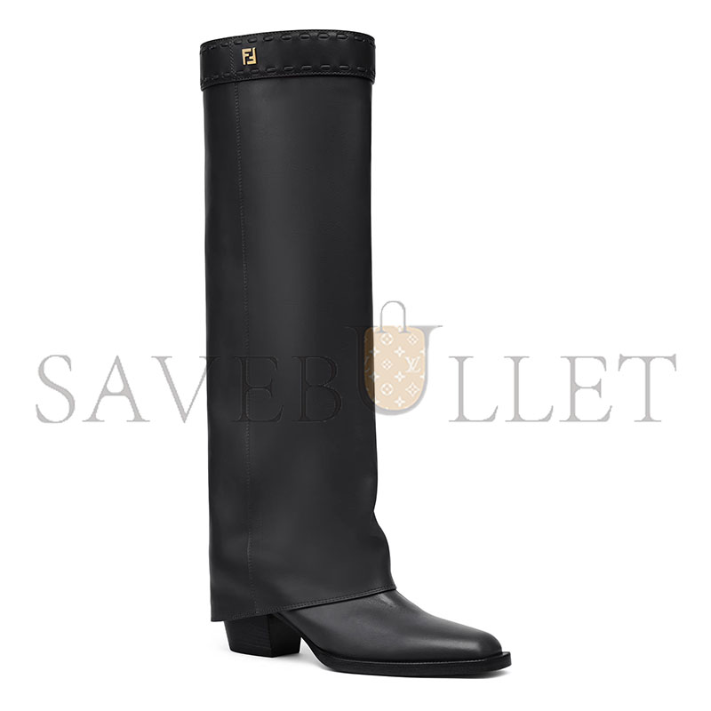 F**di minerva black leather high-heeled boots minerva black leather high-heeled boots 8w8566na7f0qa1