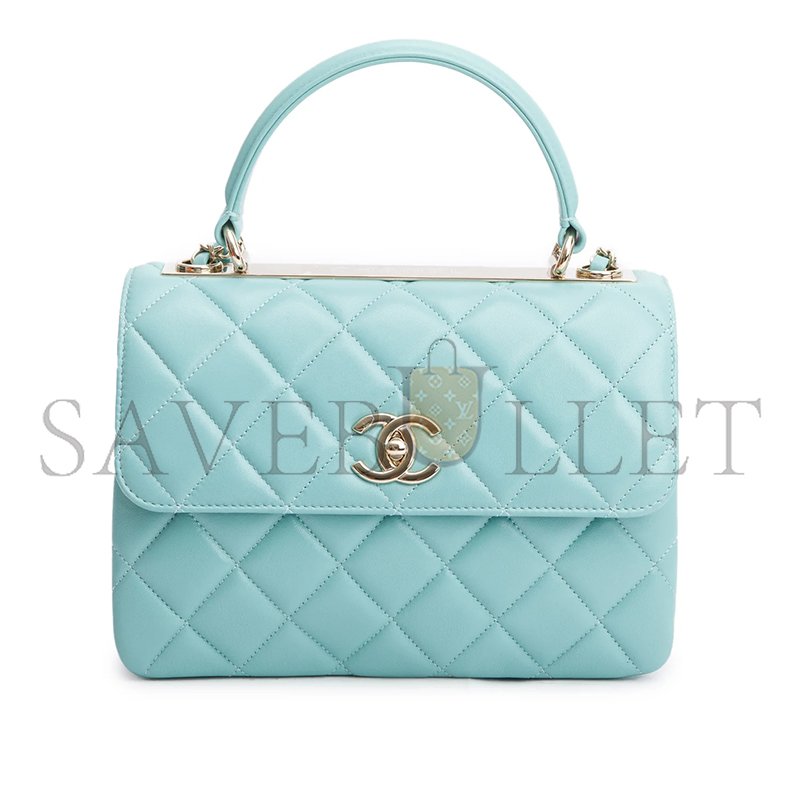 Ch**el lambskin quilted small trendy top handle bag a92236 (25*17*12cm)