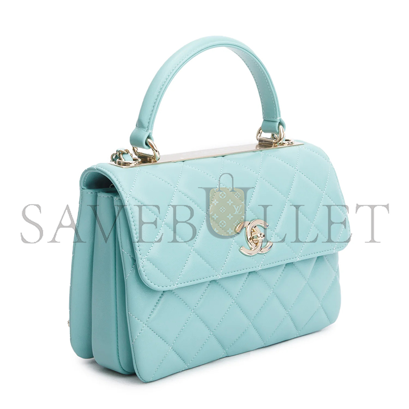 Ch**el lambskin quilted small trendy top handle bag a92236 (25*17*12cm)