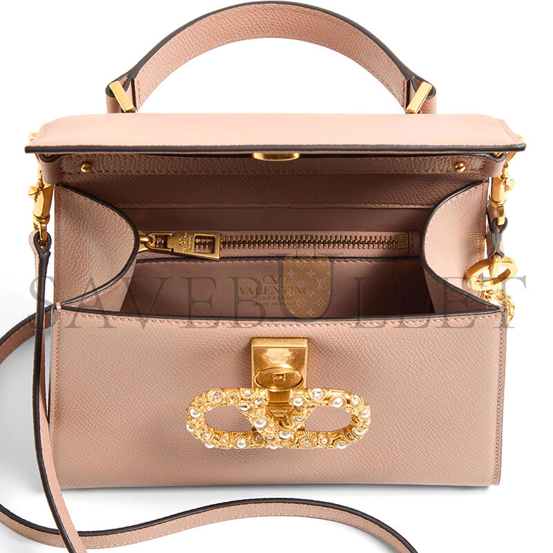 Va1e*ntin0 garavani vsling small handbag in grainy calfskin with jewel logo 7w2b0f53xpw_dyf (22*17*9cm)