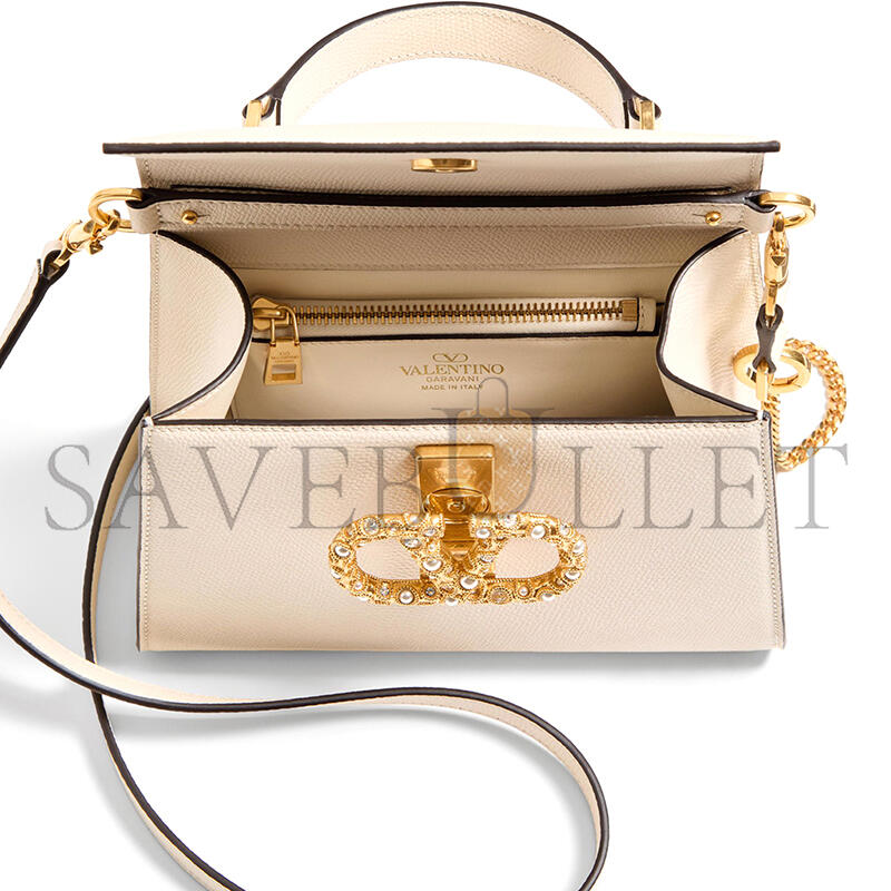 Va1e*ntin0 garavani vsling small handbag in grainy calfskin with jewel logo 7w2b0f53xpw_dyh (22*17*9cm)