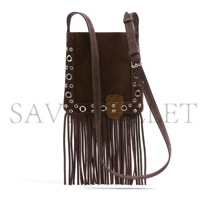 Va1e*ntin0 garavani nellcÔte small shoulder bag in suede with fringes 6w2b0r34jet_0to (20*20*3cm)