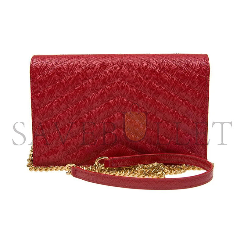 Y51 cassandre matelassÉ envelope chain wallet in grain de poudre embossed leather 393953bow016515 (19*12.5*3.5cm)