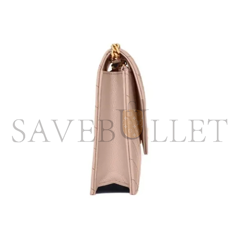 Y51 cassandre matelassÉ envelope chain wallet in grain de poudre embossed leather 742920bow016920 (19*12.5*3.5cm)