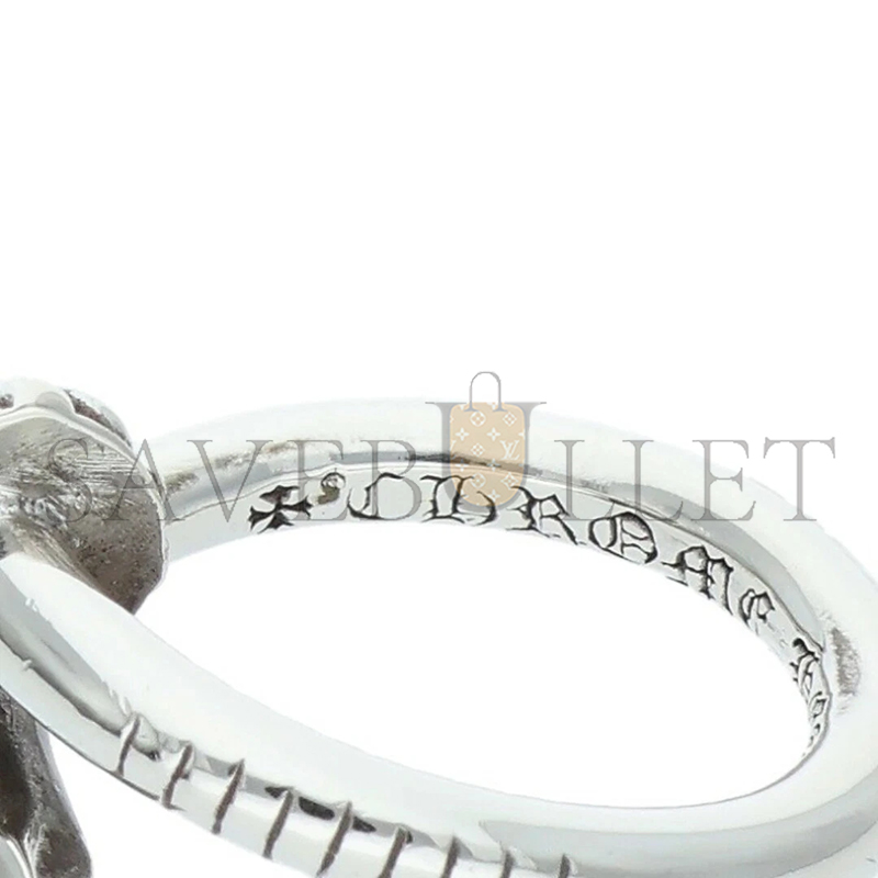Ch*0me He**ts nail crsball crossball silver ring