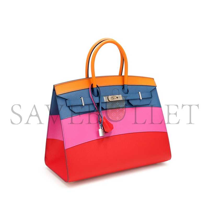 H**me5 apricot, bleu agate, magnolia, and rouge casaque epsom sellier sunset birkin 30 palladium hardware (30*23*15cm)