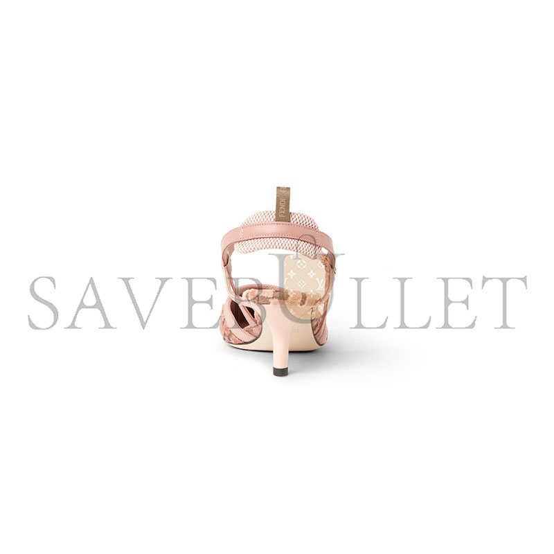 F**di colibrÌ lite medium-heeled slingbacks in pink ff fabric 8j8362aotpf1tpj