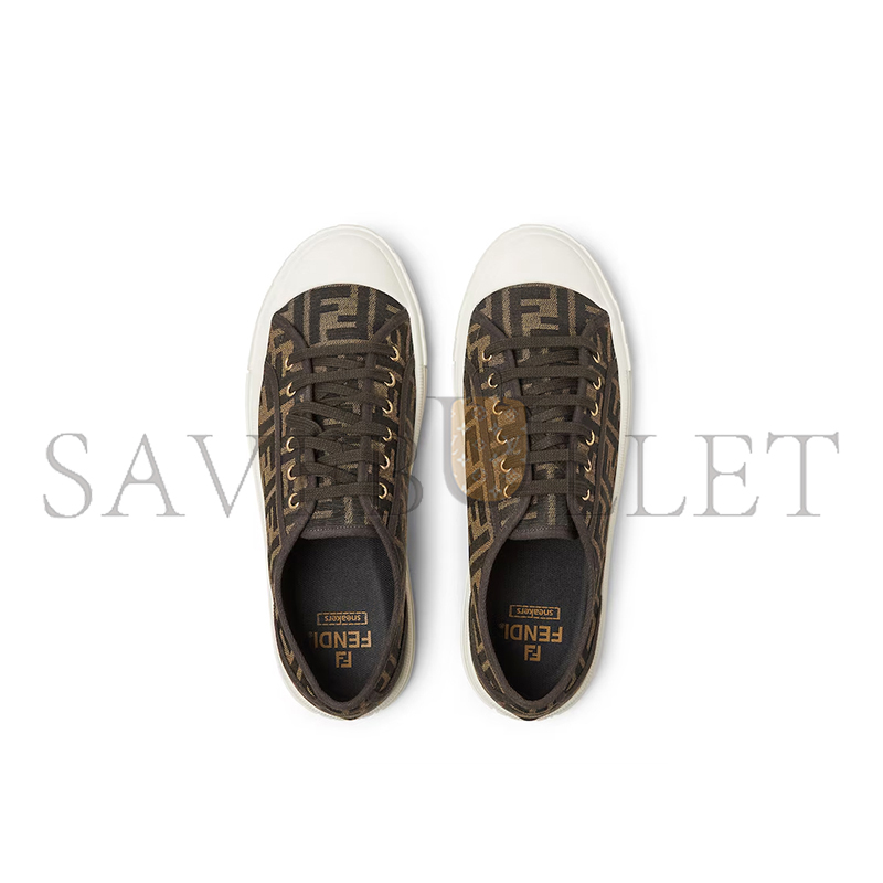 F**di domino ff jacquard fabric low-tops 7e1553ajzxf0r7v