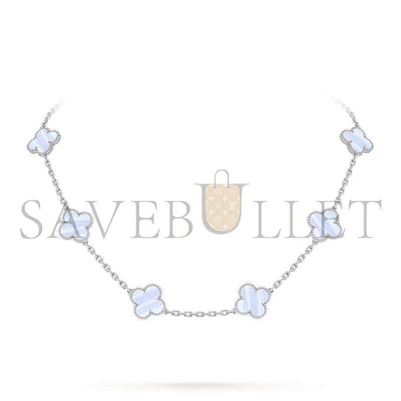 V*n Cl**f vintage alhambra necklace with 10 four-leaf clover motifs vcard34800