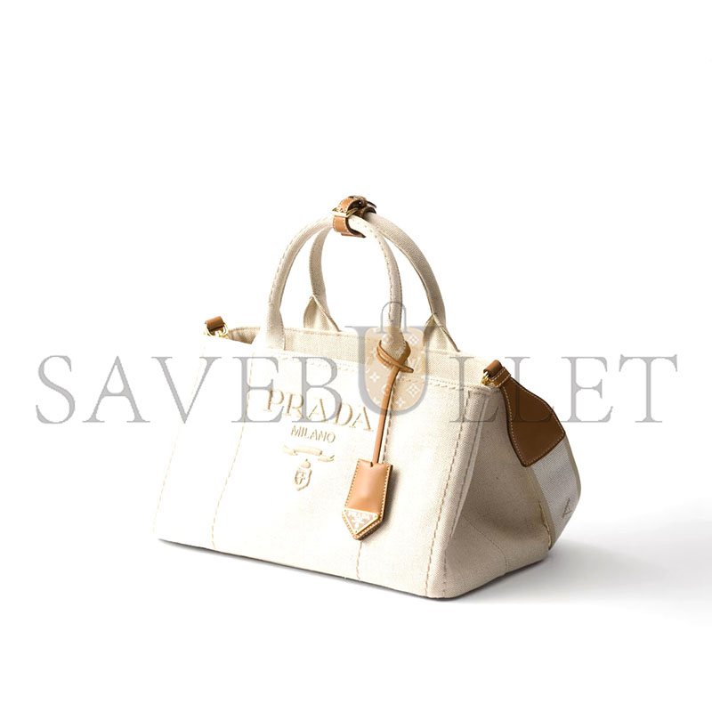 Pra*a jardiniÈre large linen blend handbag 1bg554 (33*20*18cm)