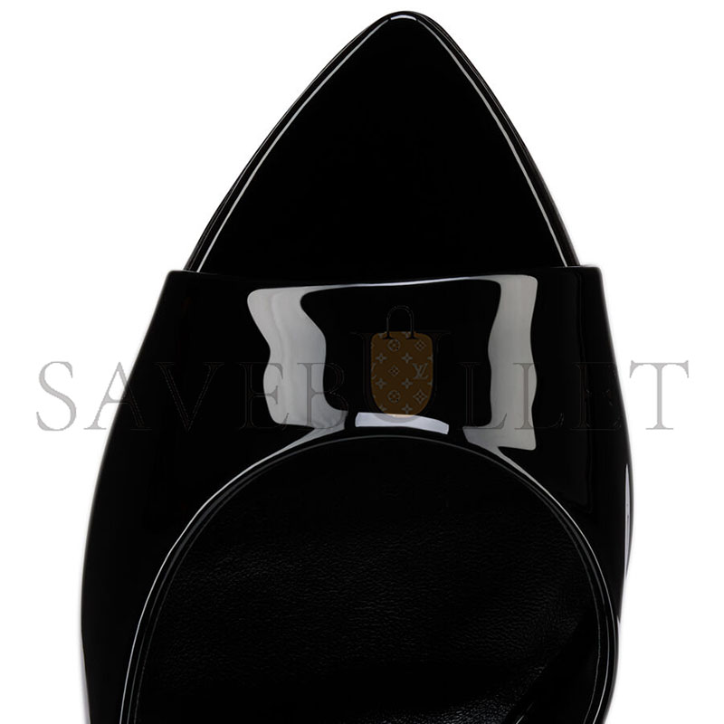 Chr1st1an louboutin miss z mule 100mm open heel sandals patent leather black women