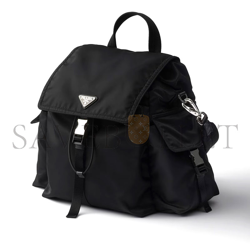 Pra*a explore re-nylon glossy leather backpack 2vz118 (39*37*20cm)
