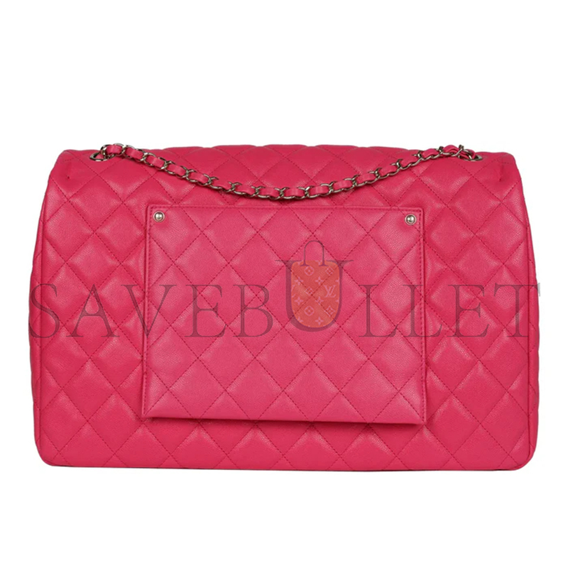 Ch**el xxl flap bag fuchsia shiny caviar light gold hardware bag (41*28*11cm)