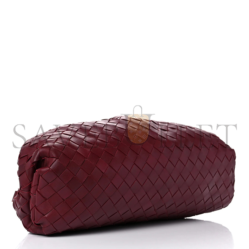 b0tt*ga Ven*ta nappa maxi intrecciato the pouch oversized clutch bordeaux (39*21*13cm)