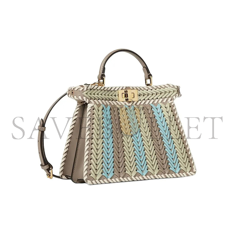F**di peekaboo iseeu small multicolorinterlaced leather bag 8bn327as7ef1syq (27*21*11cm)