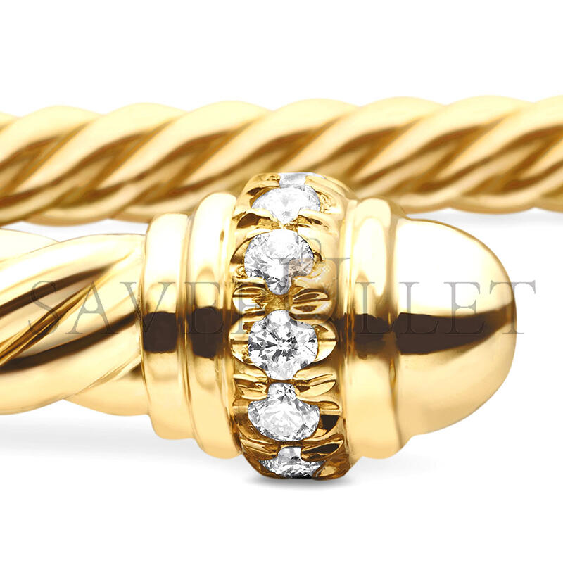 dau1d Yvrm*n classic cablespira bracelet18k yellow gold with d1am0nds, 3mm b13769d88adi