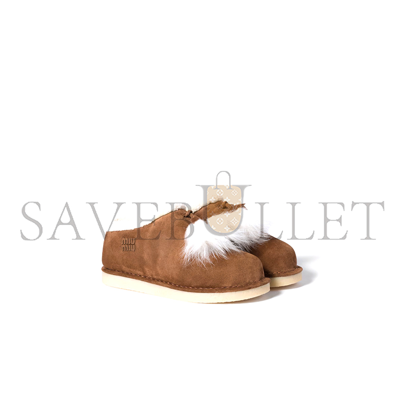 M1v M1v suede and shearling mules 5r514e