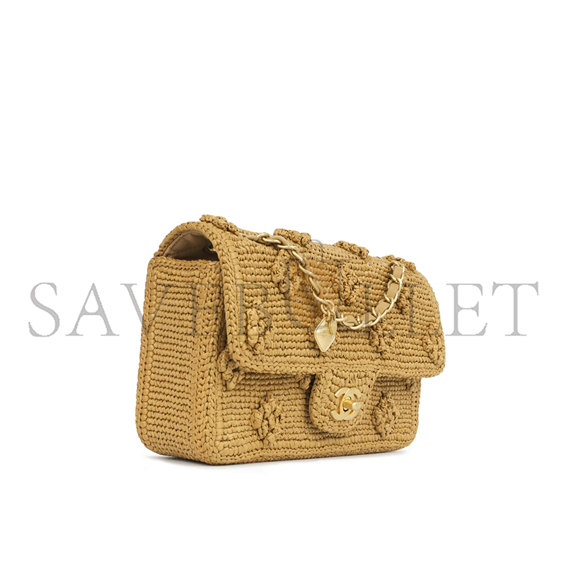Ch**el seasonal raffia flap as4529 (22.5*13.5*7cm)
