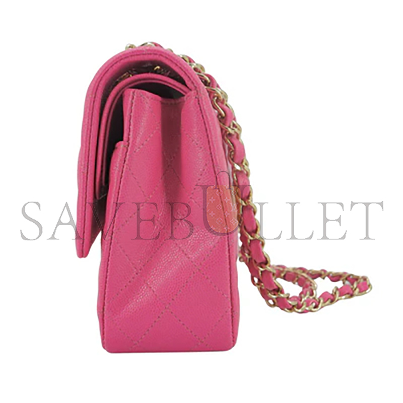 Ch**el 19c barbie pink caviar medium classic double flap bag (25.5*16*7.5cm)