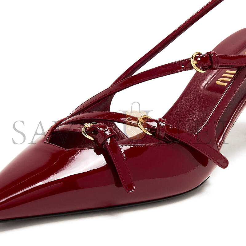 M1v M1v patent leather slingbacks with buckles 5i013e
