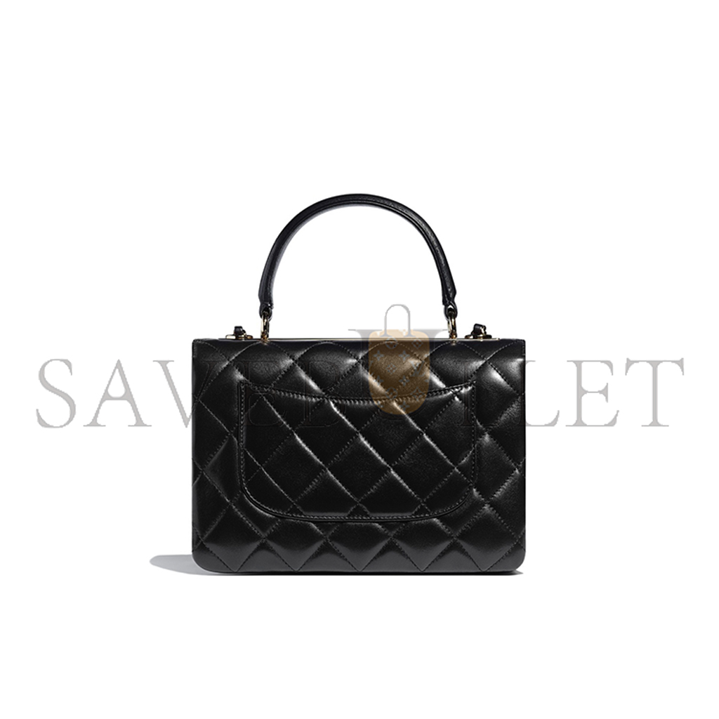Ch*el master flap bag with handle a92236 (25*17*12cm)