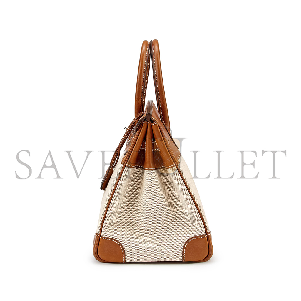 h**mes master birkin 35 calico and G01den brown leather bag 8023220073 (35*24*18cm)