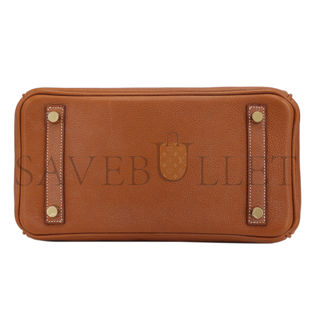 h**mes master birkin 25 saddle leather G01den brown gold buckle bag 9012863189 (25*20*13cm)