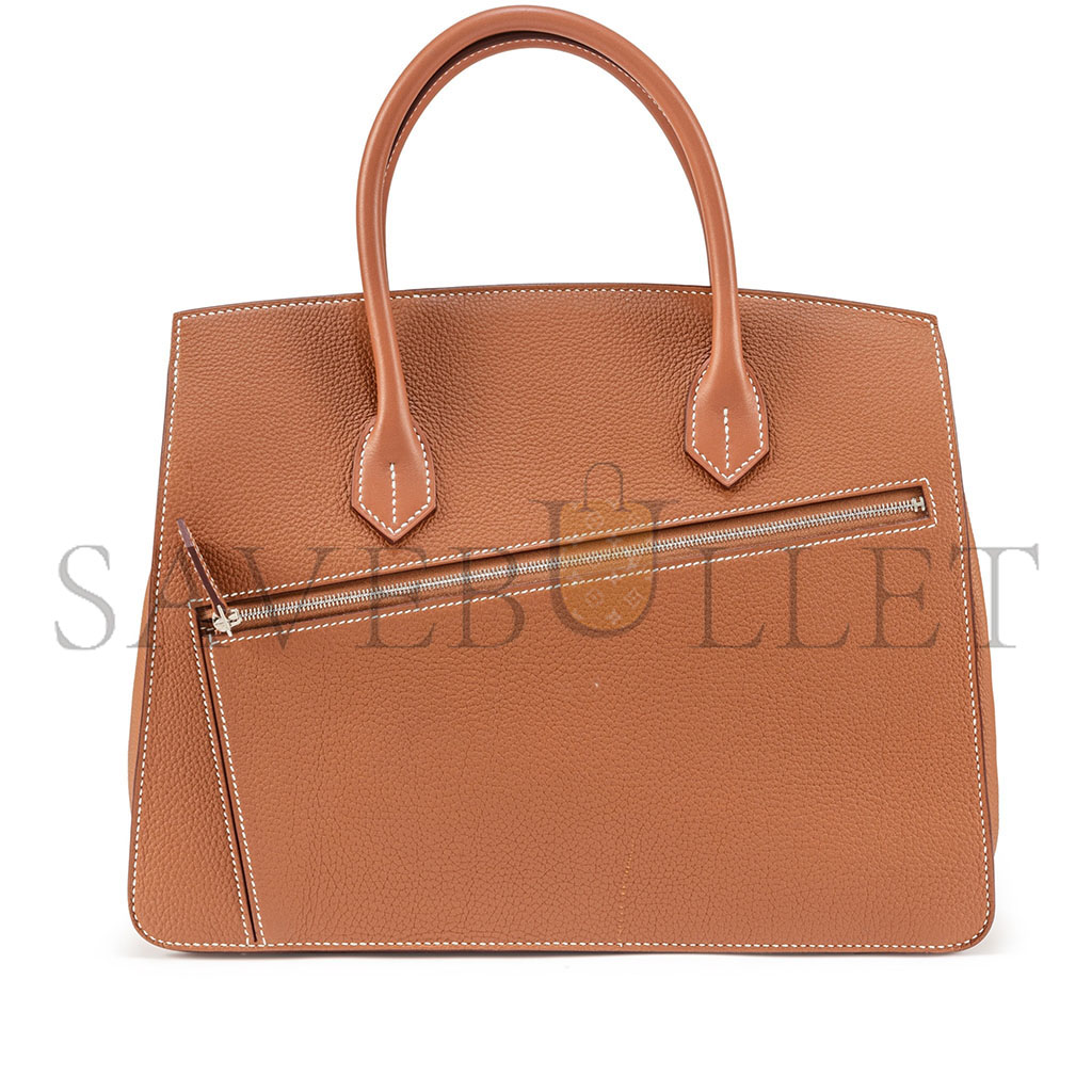 h**mes master birkin 30 G01den brown silver buckle bag 6925410968 (30*22*15cm)