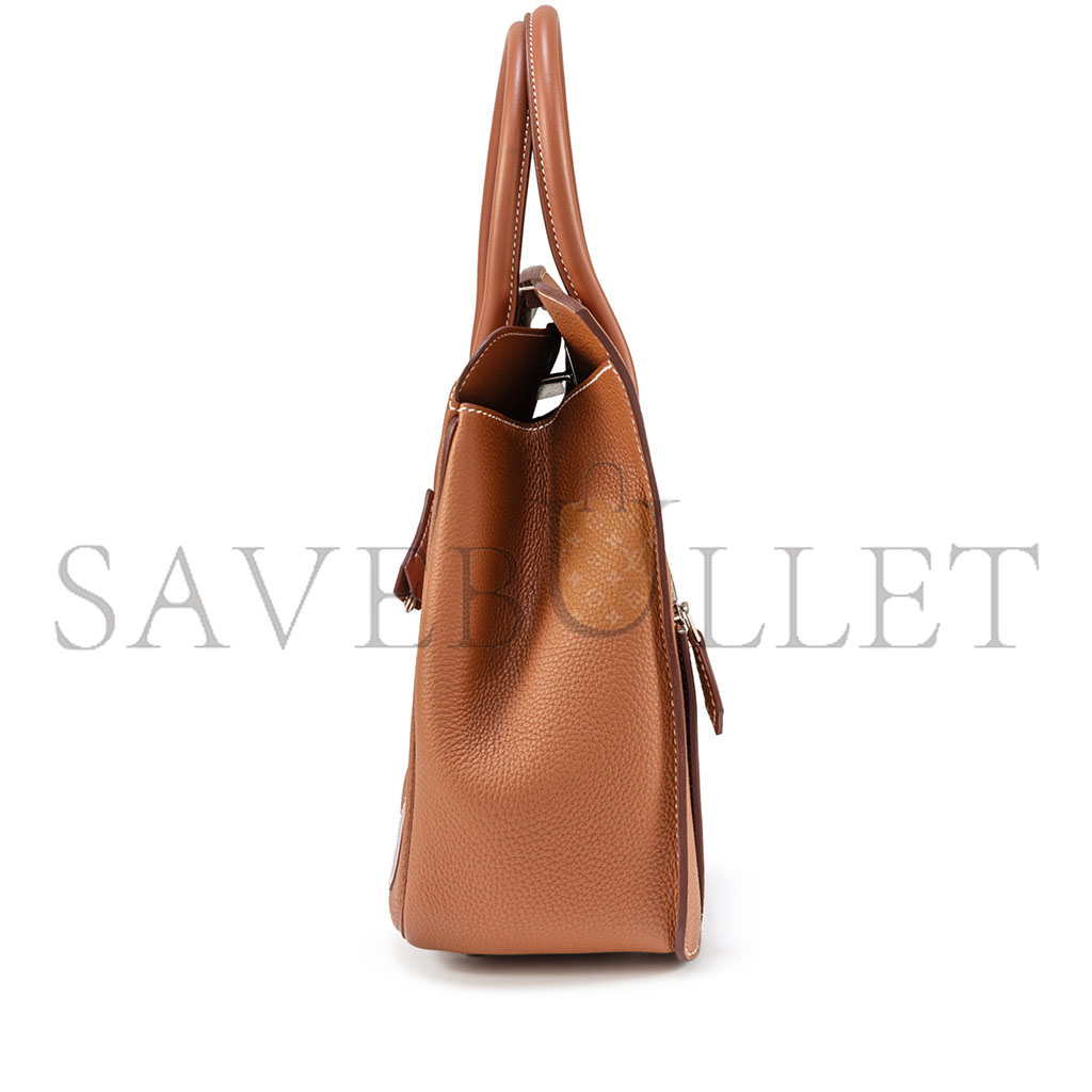h**mes master birkin 30 G01den brown silver buckle bag 6925410968 (30*22*15cm)