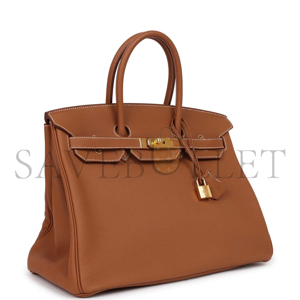 h**mes birkin 35 togo G01den brown gold buckle bag 1900409 (35*25*18cm)