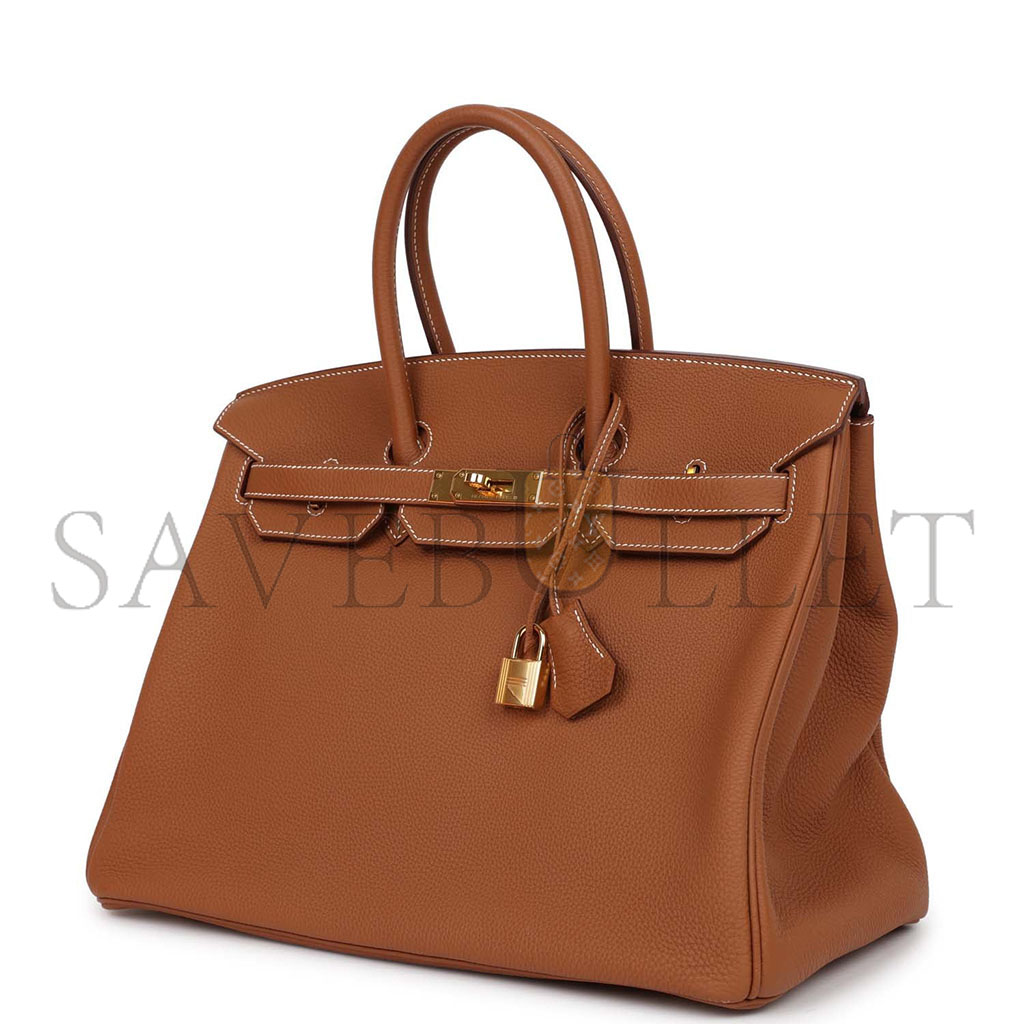 h**mes birkin 35 togo G01den brown gold buckle bag 1900409 (35*25*18cm)