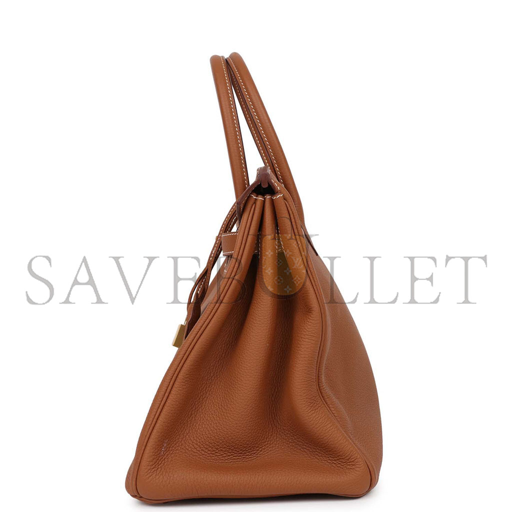 h**mes birkin 35 togo G01den brown gold buckle bag 1900409 (35*25*18cm)