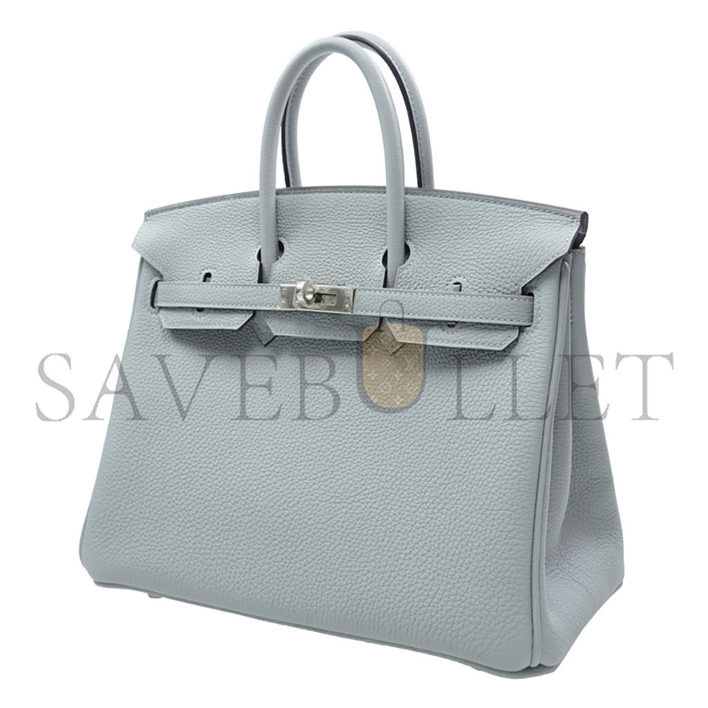 H**mes master birkin 25 togo leather haze blue silver buckle bag bk258utgss (25*20*13cm)