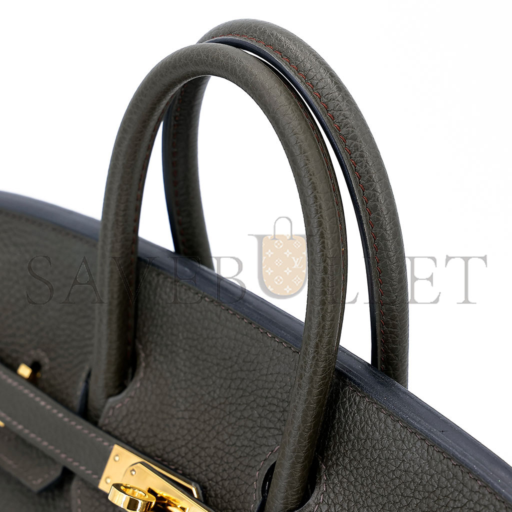 H**mes master birkin 25 togo leather pewter grey gold buckle bag h028369cc8f (25*20*13cm)