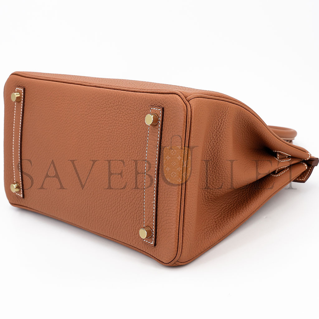 h**mes birkin 30 togo leather G01den brown gold buckle bag 5375750663 (30*23*15cm)