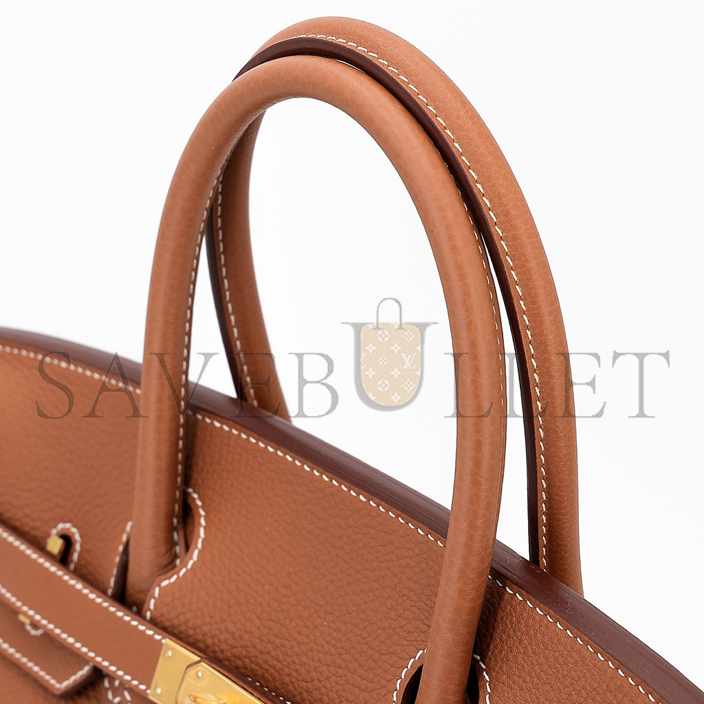 h**mes birkin 30 togo leather G01den brown gold buckle bag 5375750663 (30*23*15cm)