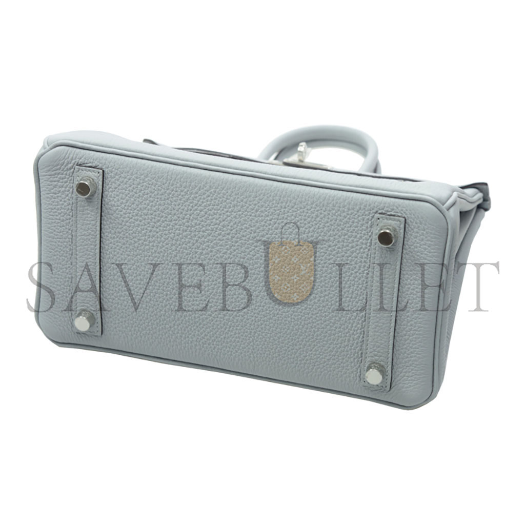 H**mes birkin 30 togo leather pearl grey silver buckle bag h028369ck08 (30*23*15cm)